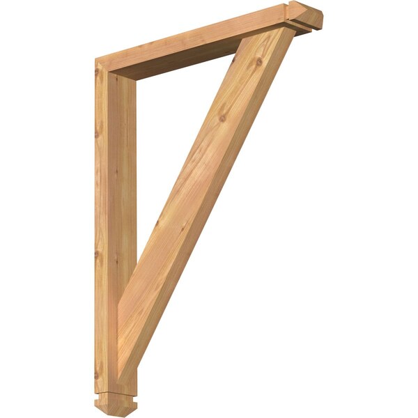 Ekena Millwork Traditional Arts and Crafts Smooth Bracket w/ Offset Brace, Western Red Cedar, 3 1/2"W x 22"D x 30"H BKT0402X22X30TRA03SWR - main